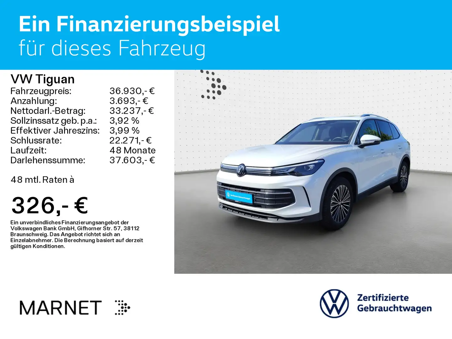 Volkswagen Tiguan Life 1.5 eTSI DSG*AHK*NAVI*PANO*ASG*KAMER Weiß - 2