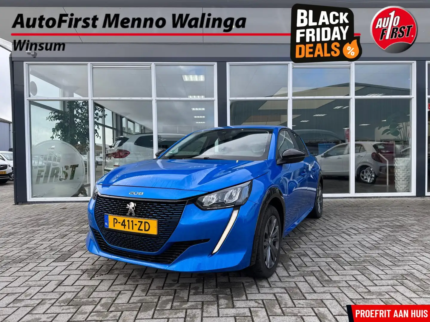 Peugeot e-208 EV Active Pack 50 kWh|SOH 92,4%|Airco|CruiseContro Blauw - 1