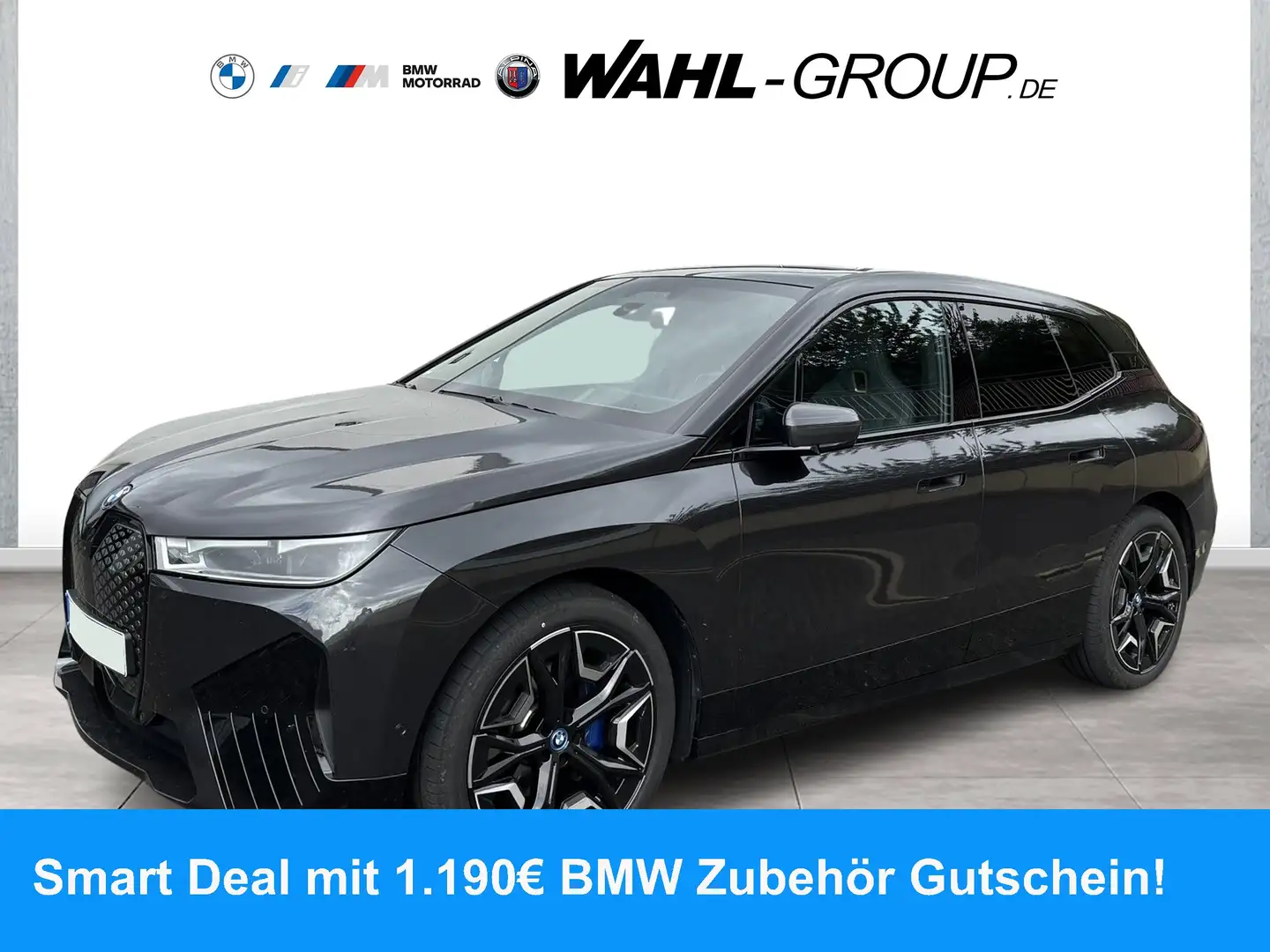 BMW iX xDrive50 SPORTPAKET PANO LASER H/K AHK MASSAGE KLI Grau - 1