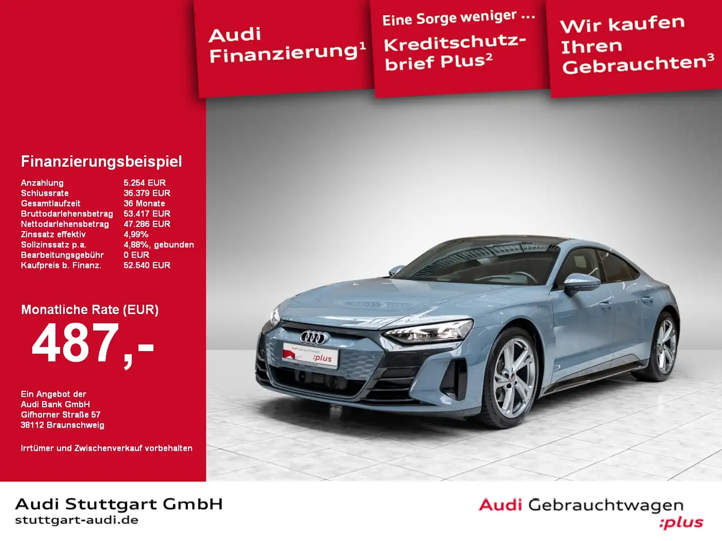 Audi e-tron GT quattro 350 kW ACC Pano HUD SHZ Grau - 1