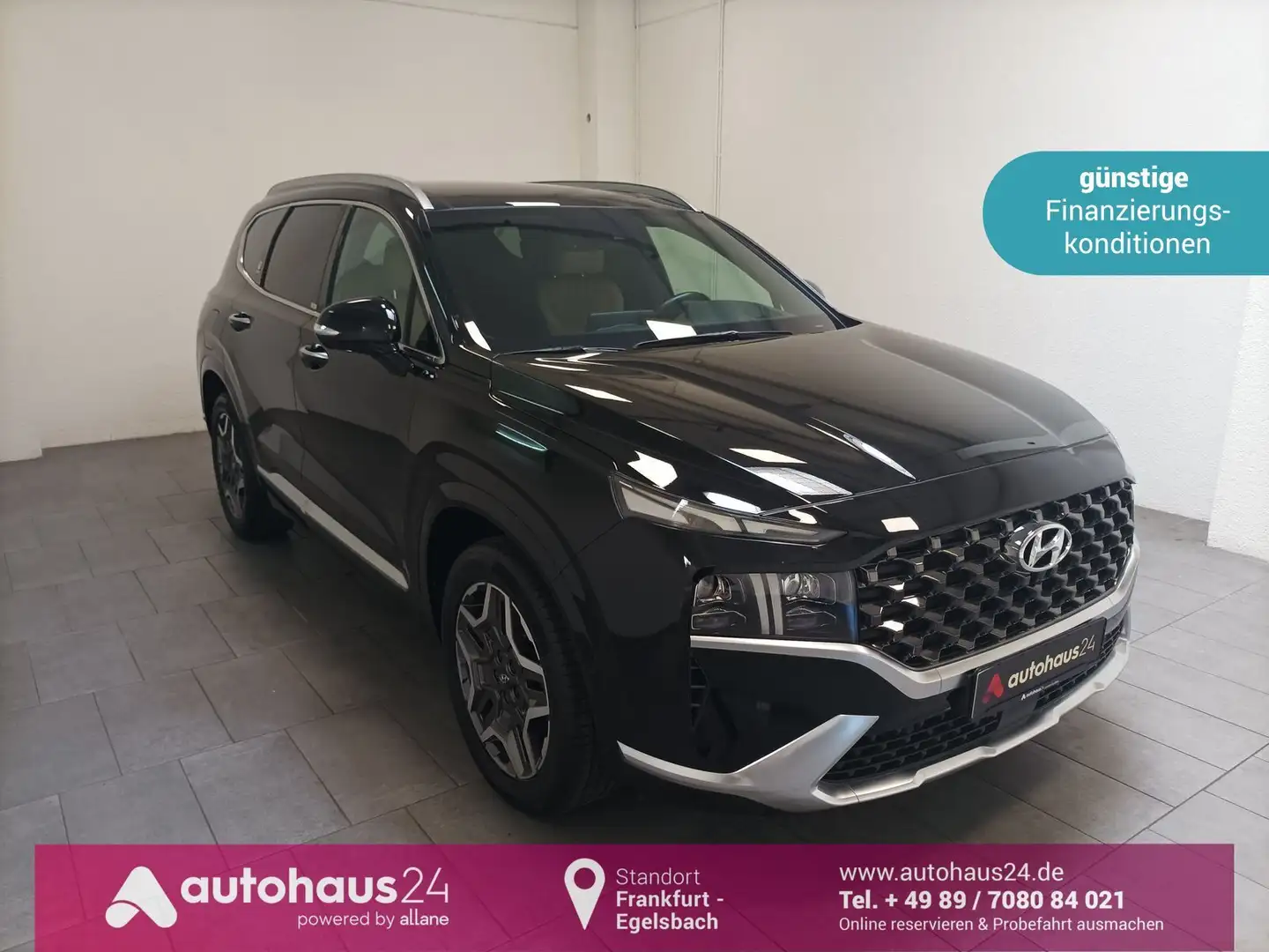 Hyundai SANTA FE 1.6 T-GDI 4WD|Navi|HUD|Pano|DAB Schwarz - 1