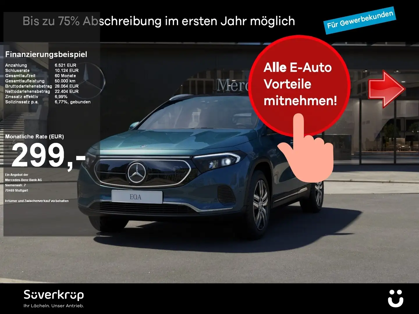 Mercedes-Benz EQA 250 360 AHK DISTR KAMERA PANO SPUR STANDH Blau - 1