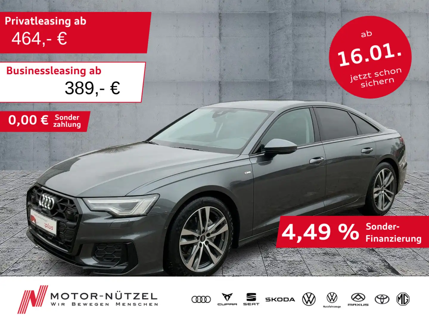 Audi A6 40 TDI S-TR S-LINE LED+NAVI+HuD+ACC Grigio - 1