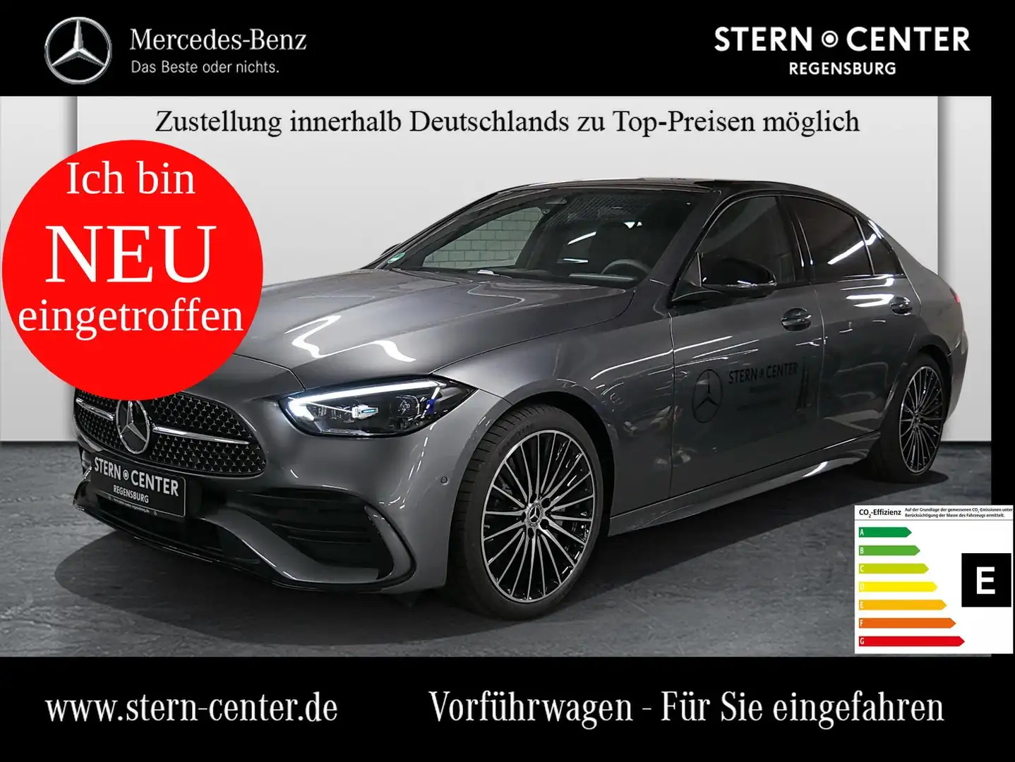 Mercedes-Benz C 200 AMG MBUX SHD Perf-AGA LED Burm 360 Night Szary - 1
