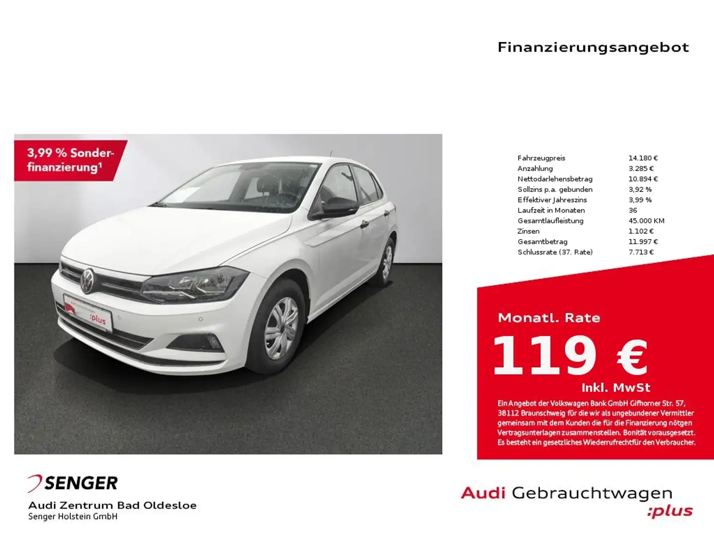 Volkswagen Polo 1.0 MPI Trendline PDC GRA Bluetooth Weiß - 1