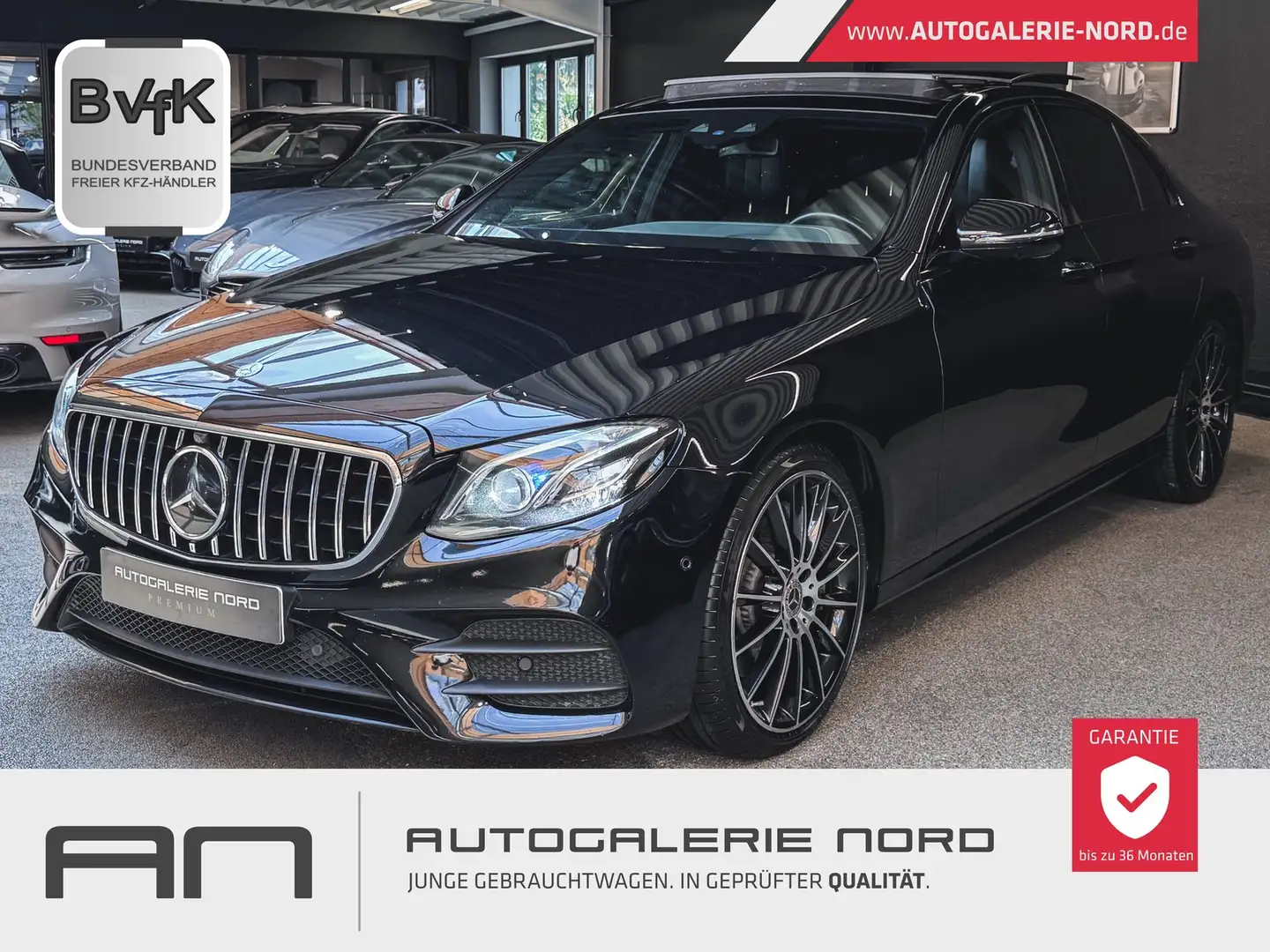 Mercedes-Benz E 350 d AMG Line+Designo+Pano+Head-Up Noir - 1