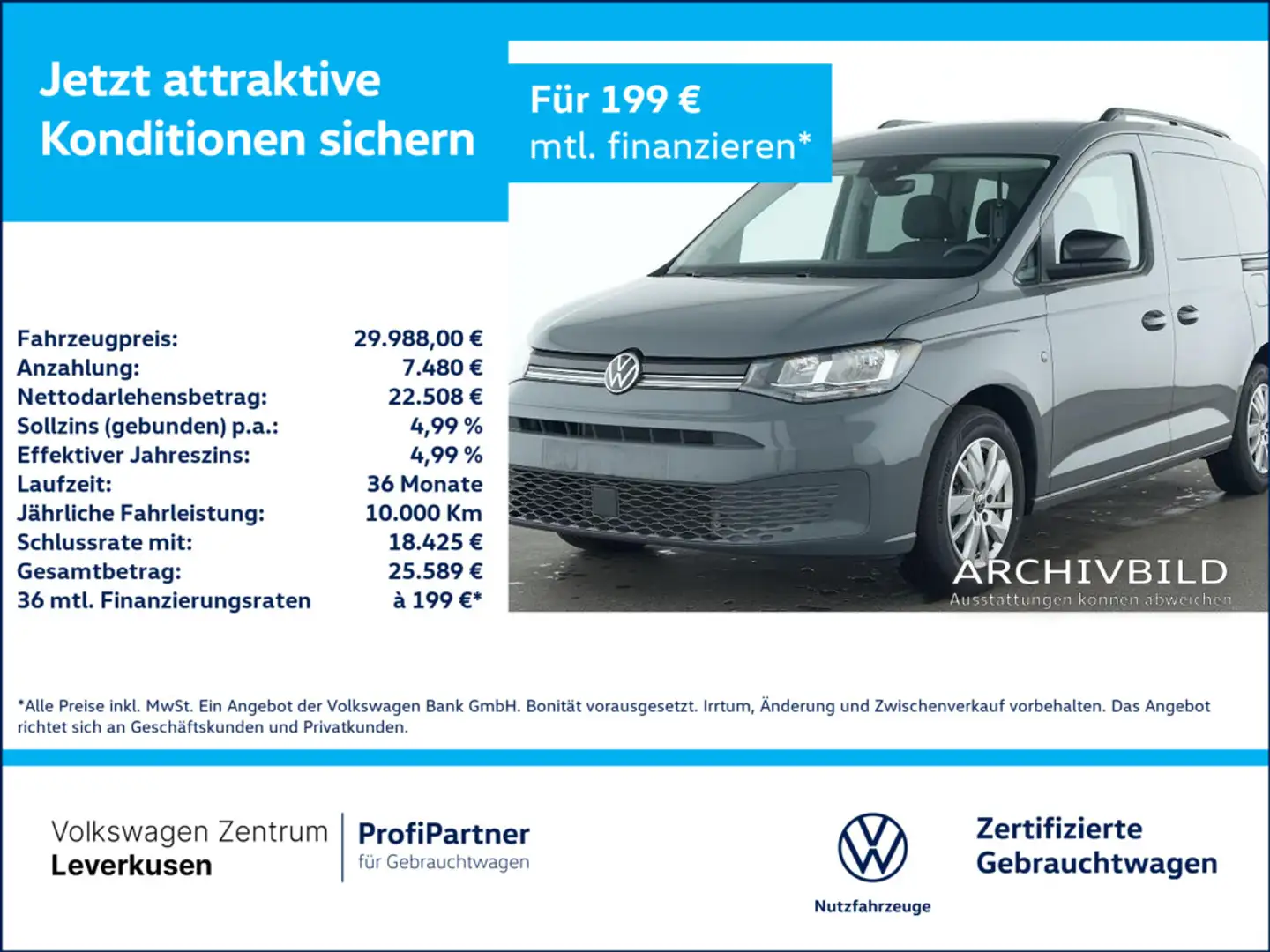 Volkswagen Caddy Life SHZ NAVI PDC KLIMA VIRT Schwarz - 1