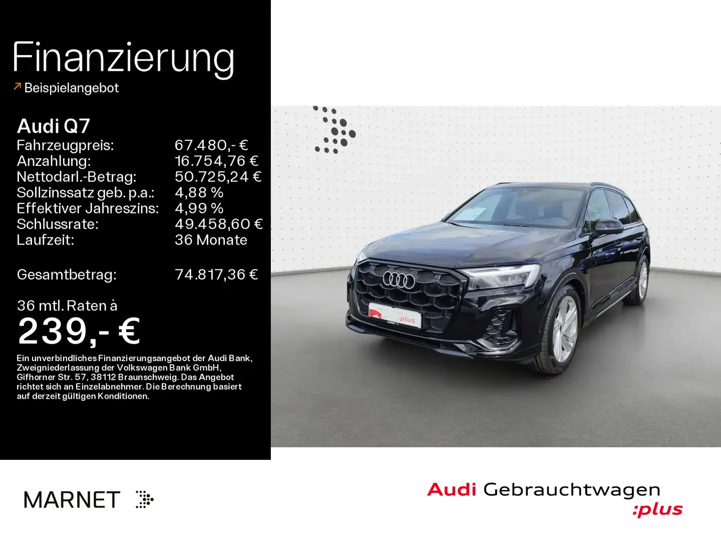 Audi Q7 50 TDI quattro S line*Navi*Matrix*HUD*AHK*PDC Schwarz - 1