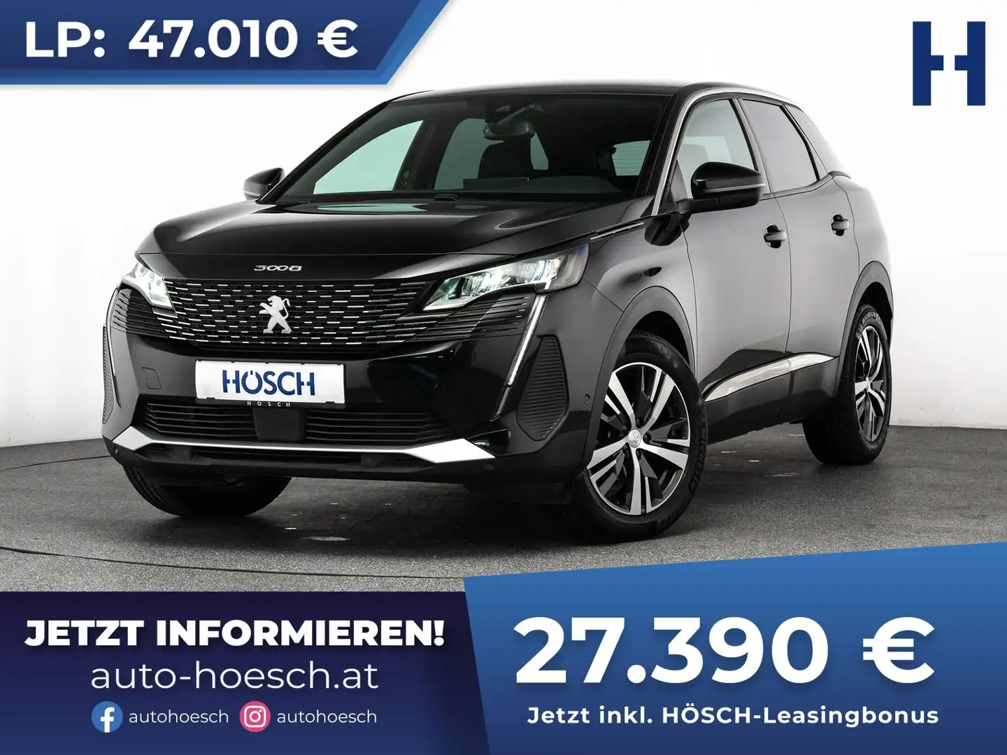 Peugeot 3008 SUV Pure Tech 130 Allure Aut. R-KAM ACC -42% Negro - 1