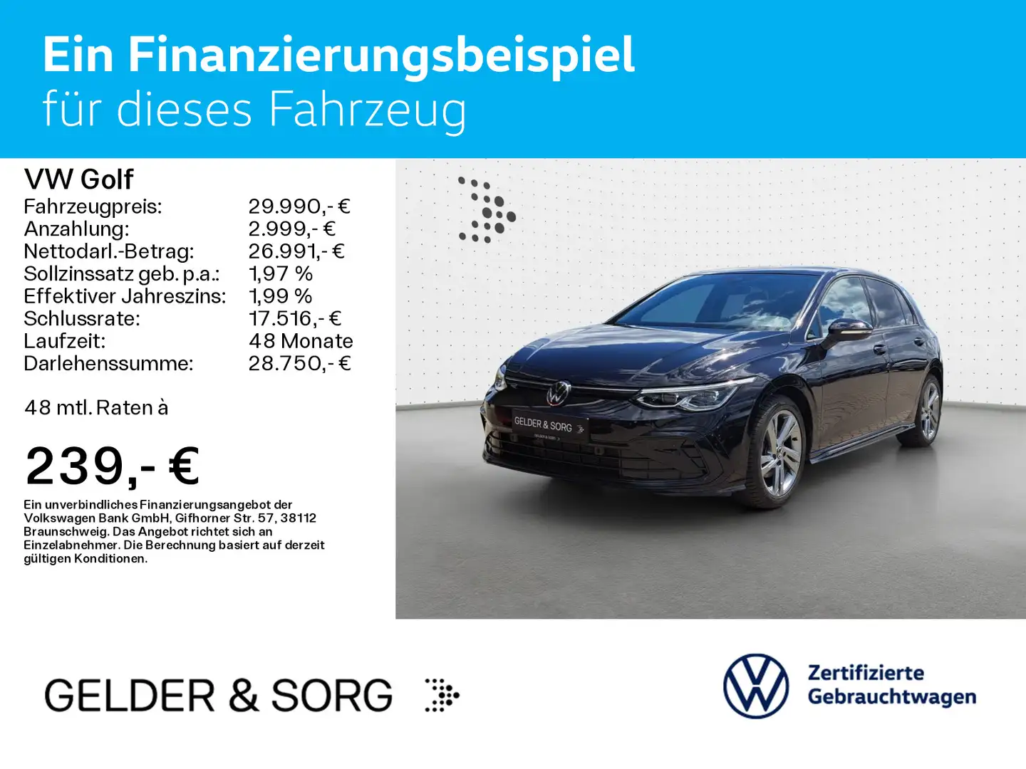 Volkswagen Golf R-Line 1.5 TSI Matrix*AHK*Digital*Pano*ACC Schwarz - 2