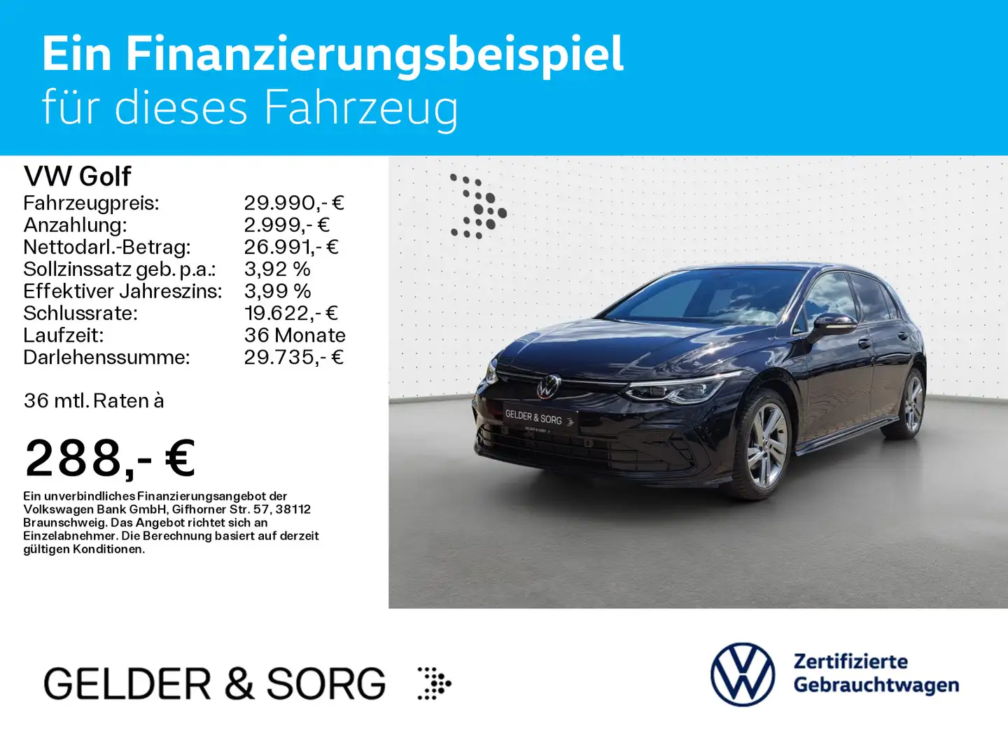 Volkswagen Golf R-Line 1.5 TSI Matrix*AHK*Digital*Pano*ACC Schwarz - 2