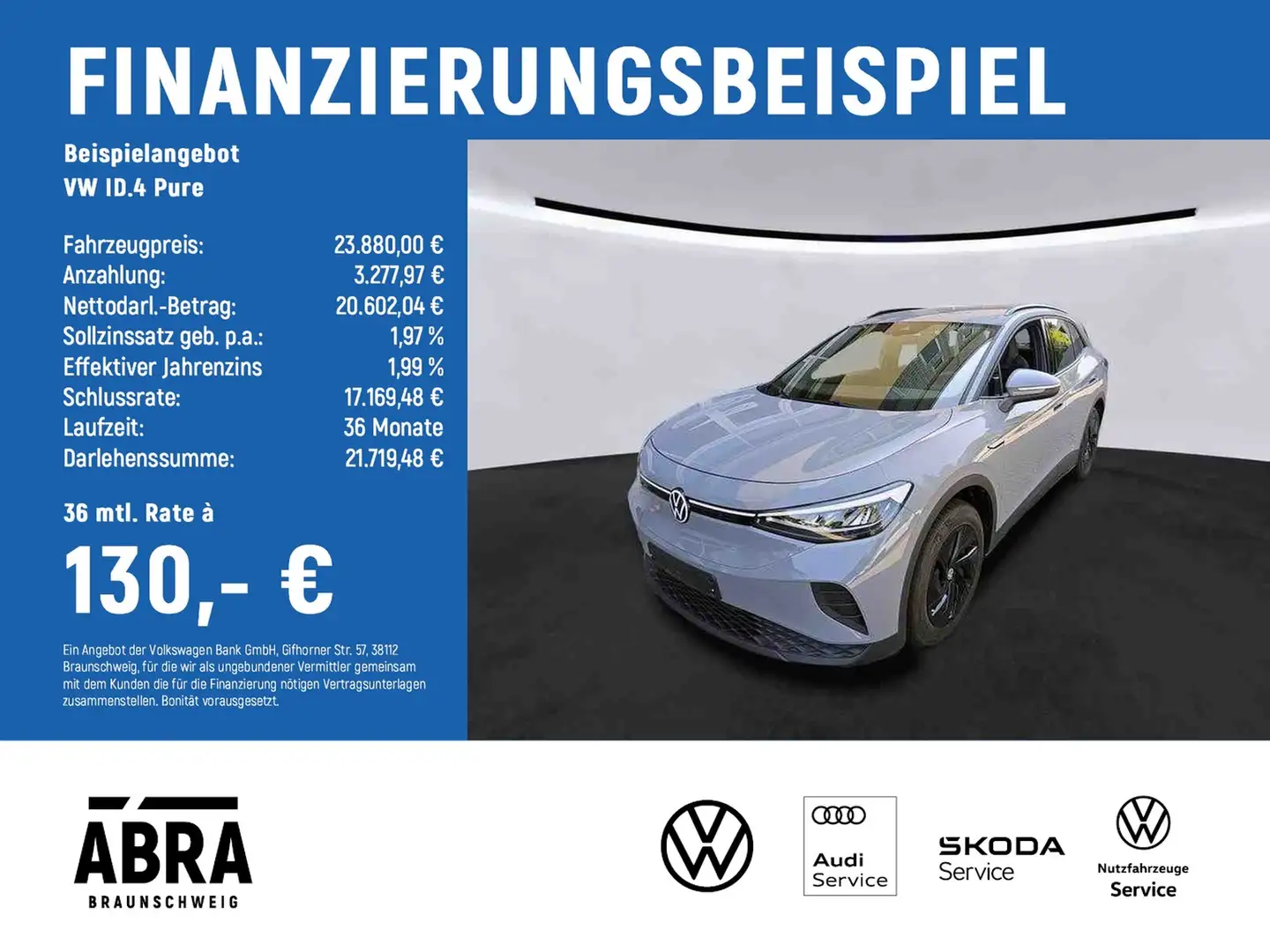 Volkswagen ID.4 Pure LED+NAVI+LANE+ACC+PDC+DAB+ Grau - 2