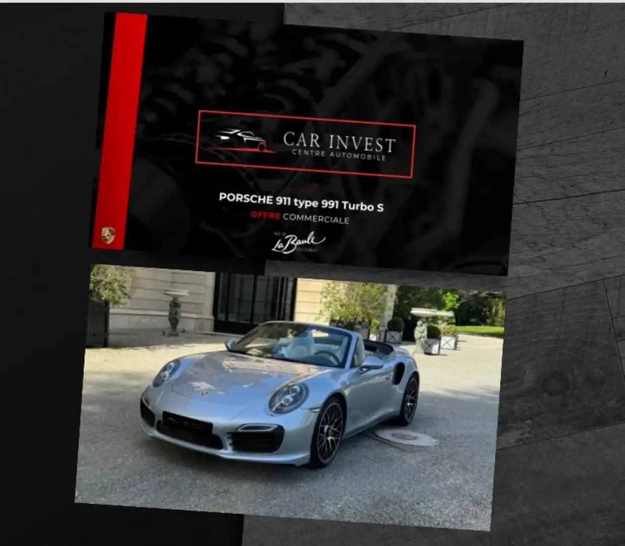Porsche 991 type 991 turbo s 4.0 l cab pdk revision concession Gris - 1