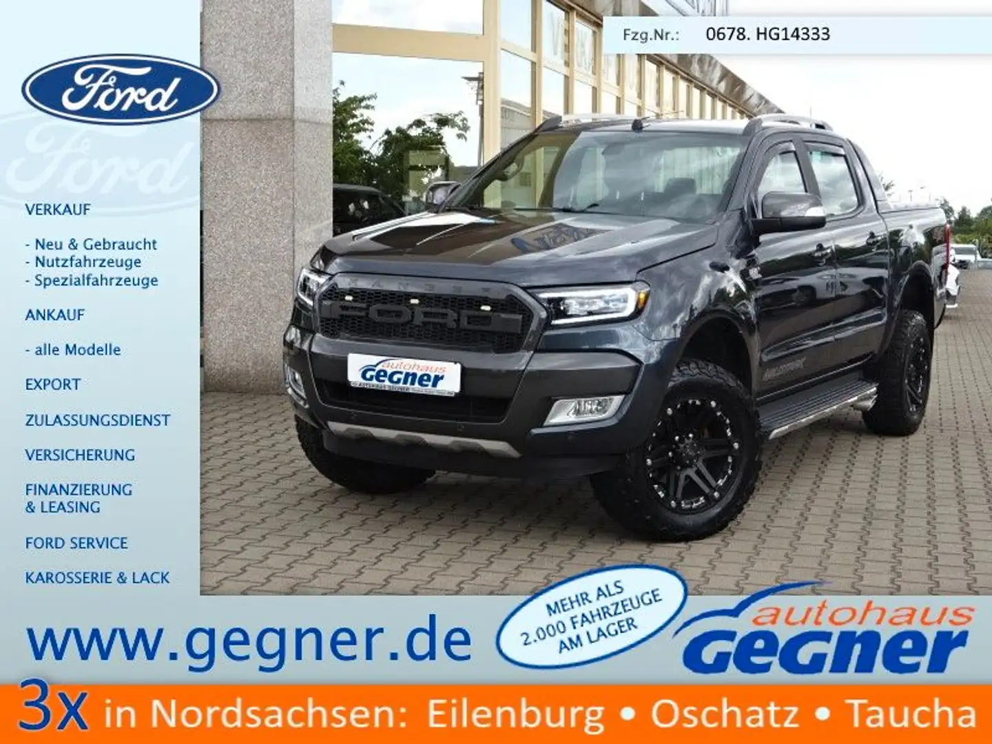 Ford Ranger Doka Wildtrak Hoch Breit wie Raptor Fox Gris - 1