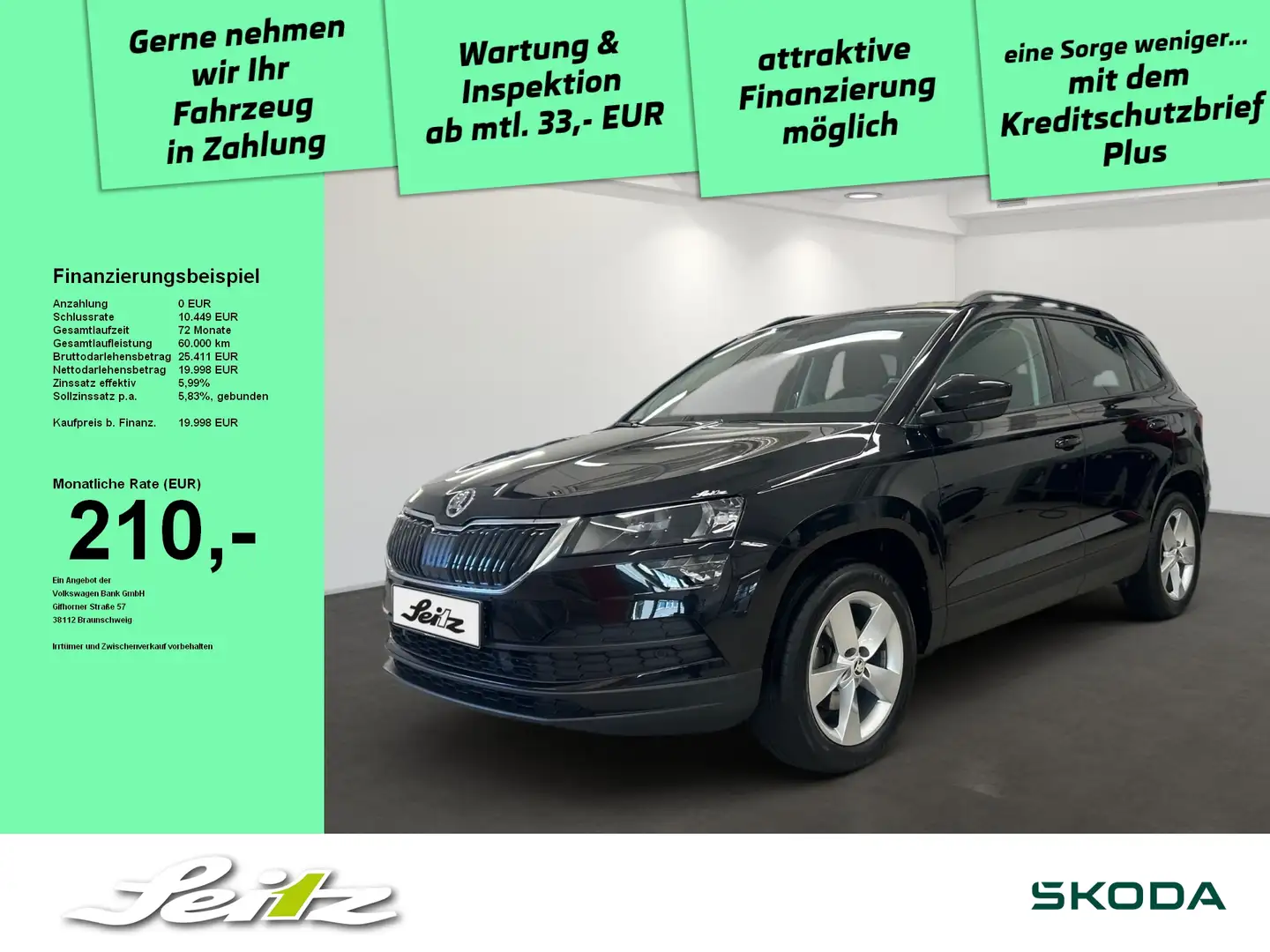 Skoda Karoq 1.0 TSI Ambition *AHK*PDC*NAVI*SITZH* Noir - 1