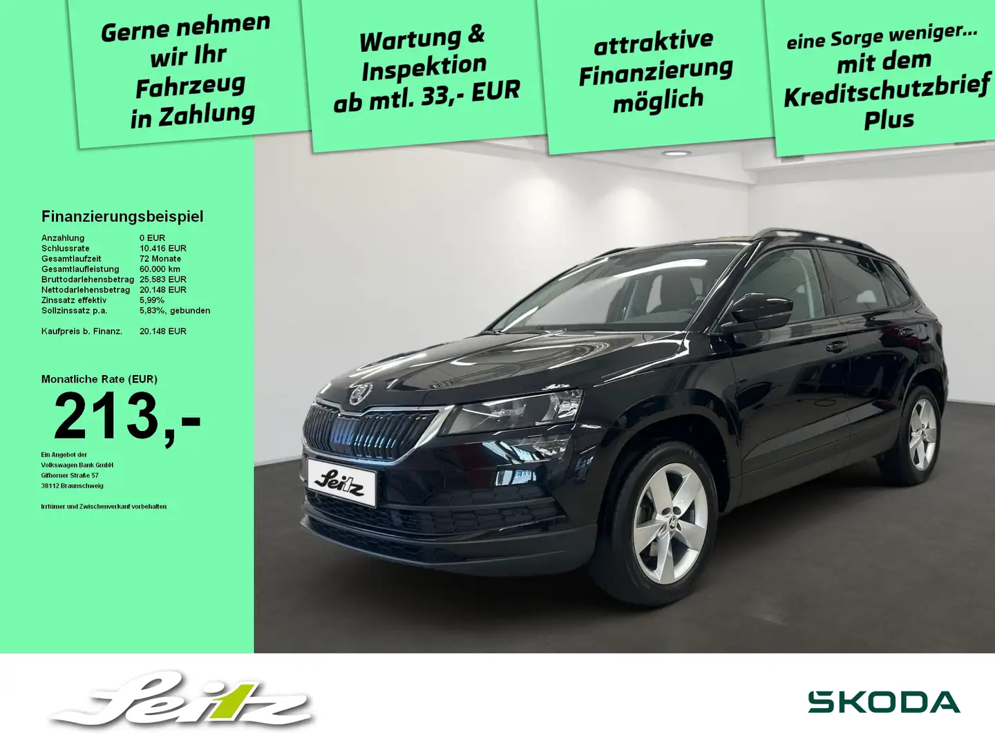 Skoda Karoq 1.0 TSI Ambition *AHK*PDC*NAVI*SITZH* Noir - 1