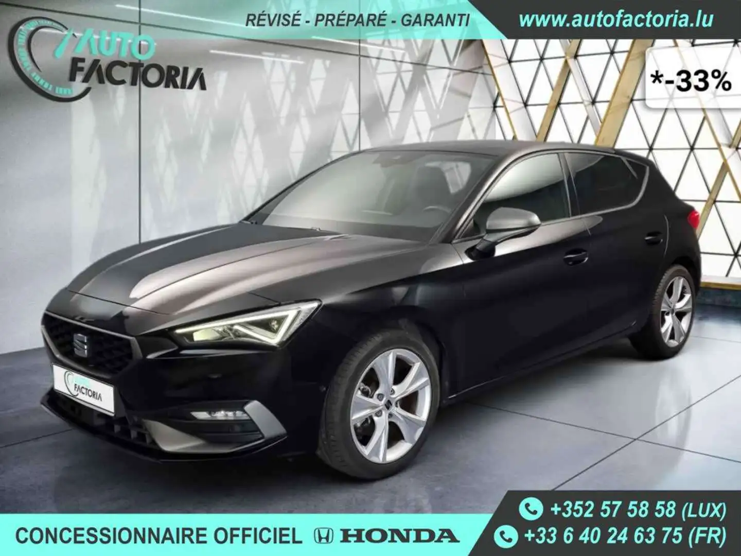 SEAT Leon -33% 1.5 TSI 150 BVA FR+GPS+CAM+PARK ASSIST+Opts Noir - 1