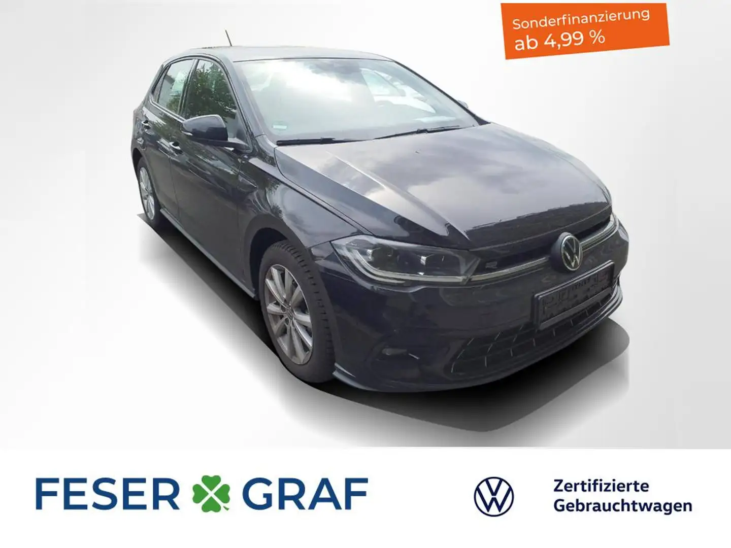 Volkswagen Polo 1.0 TSI R-Line DSG Matrix-LED / RearView / ACC / S Schwarz - 1