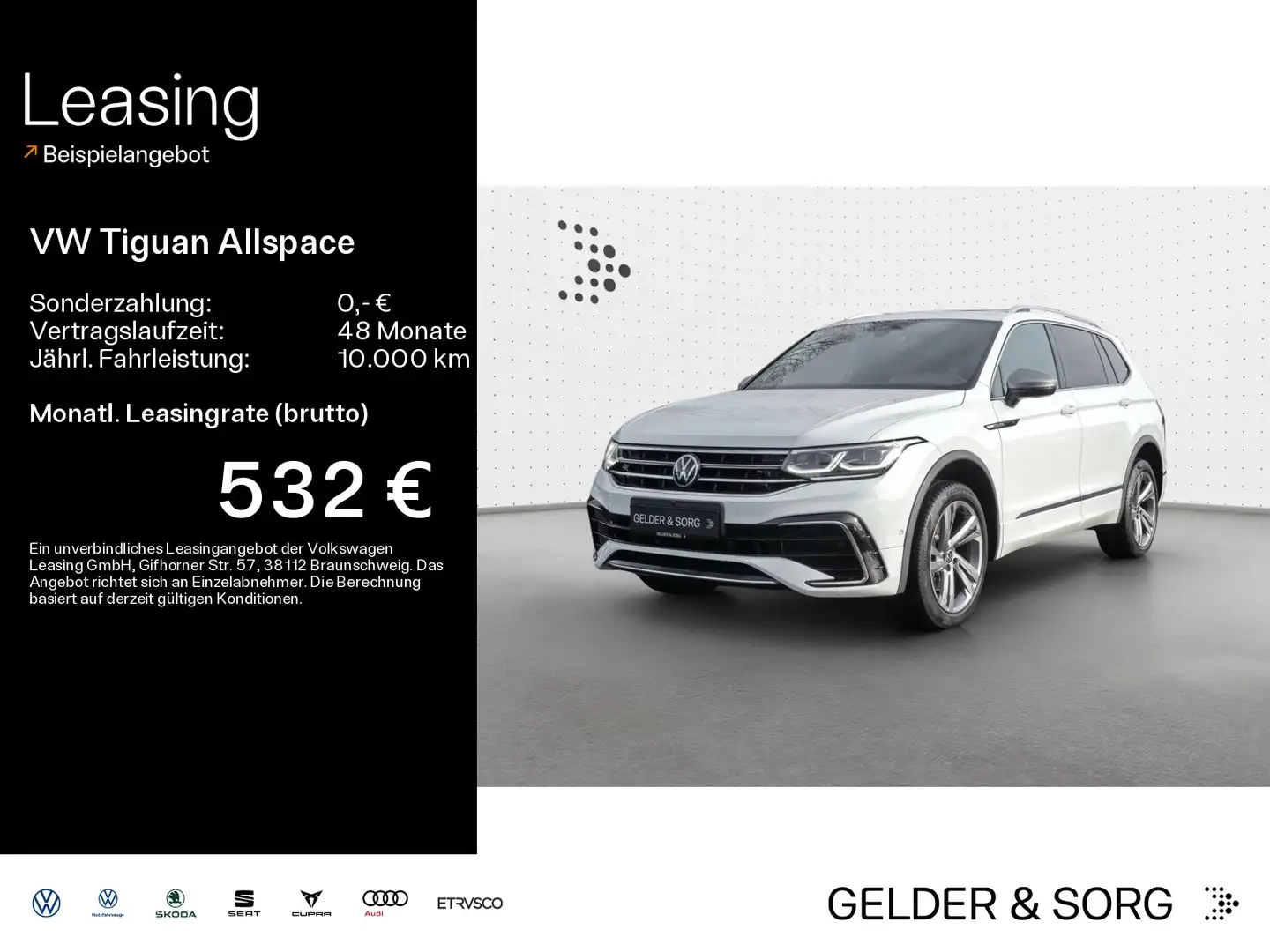 Volkswagen Tiguan Allspace R-Line 2.0 TDI AHK*Matrix*Standh Weiß - 1