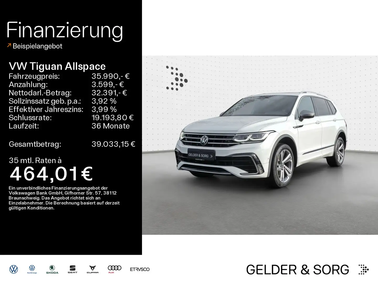 Volkswagen Tiguan Allspace R-Line 2.0 TDI AHK*Matrix*Standh Blanc - 1