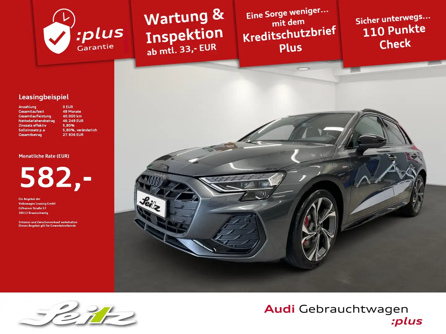 Audi A3 Sportback 45 TFSI e S line *MATRIX*KAMERA*NAVI* Grau - 1