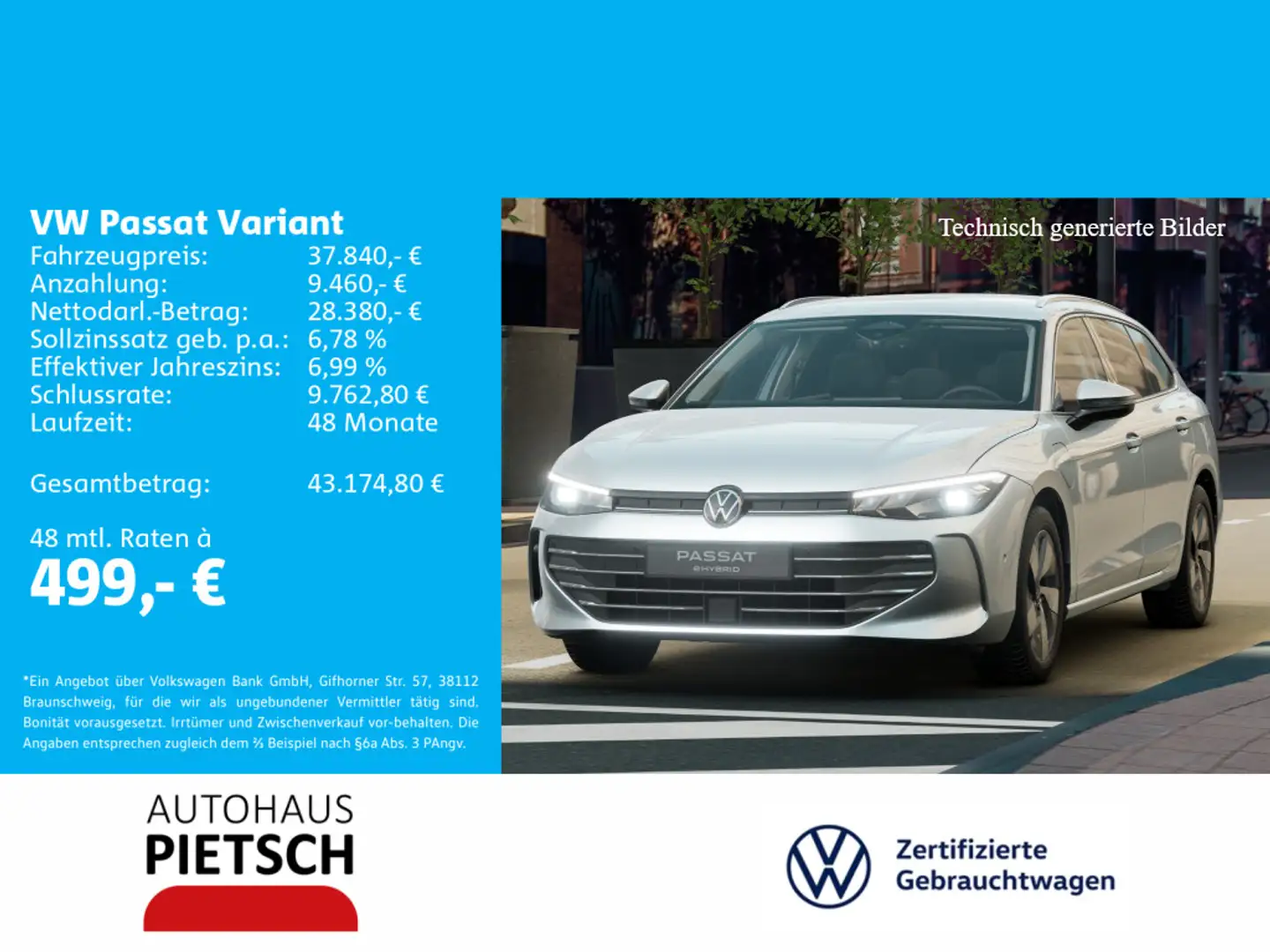 Volkswagen Passat Variant 1.5 TSI eHybrid Business Silber - 1
