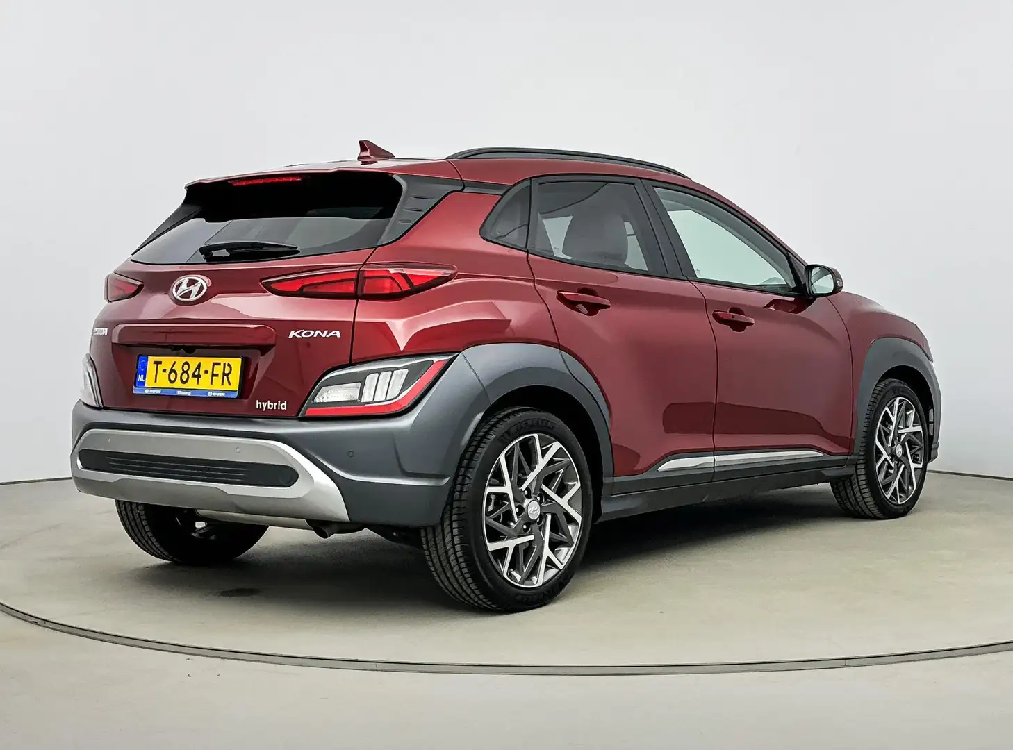 Hyundai KONA 1.6 GDI HEV Premium Sky | Schuifdak | Leder | Elek Rood - 2