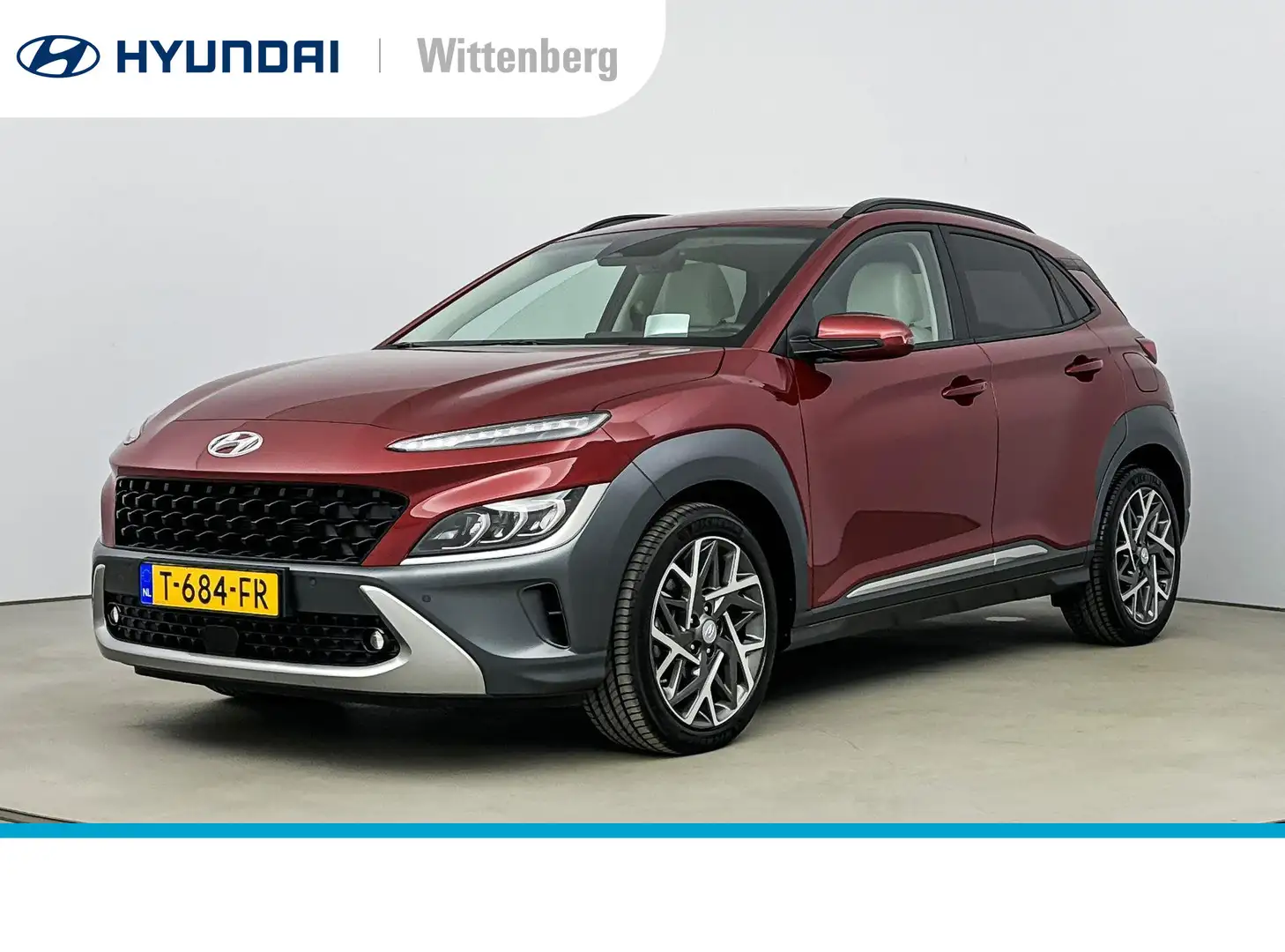 Hyundai KONA 1.6 GDI HEV Premium Sky | Schuifdak | Leder | Elek Rood - 1