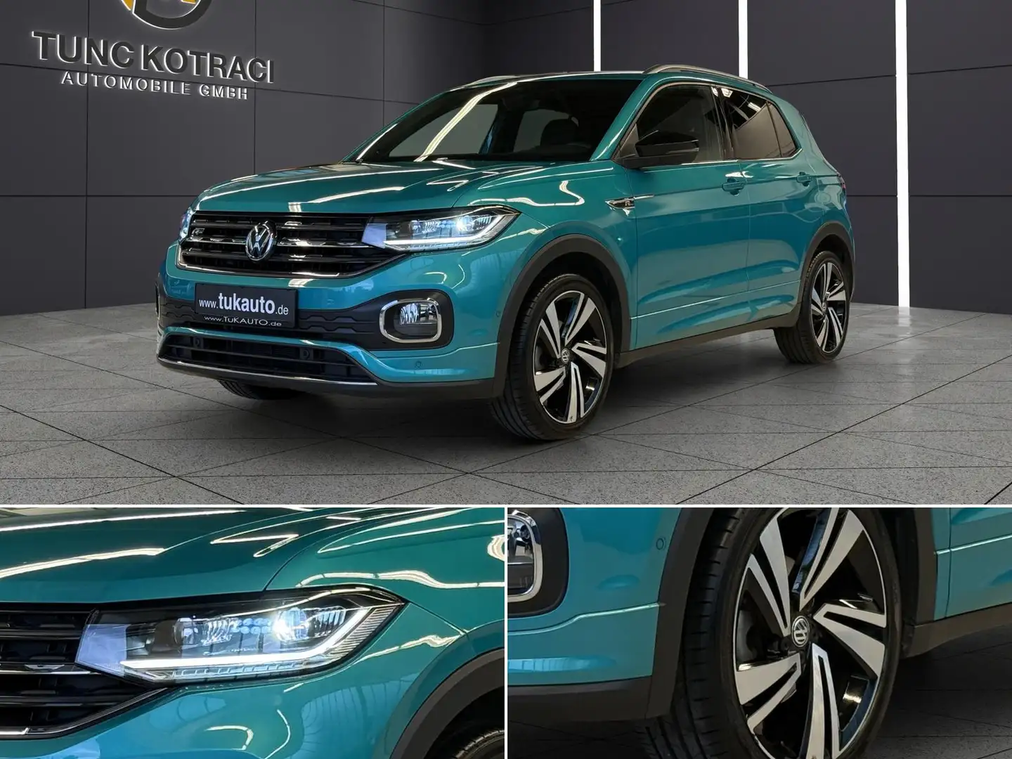 Volkswagen T-Cross DSG|3X R LINE|ACC|KEYGO|VIRT|BLACK|VOLL+ Blau - 1