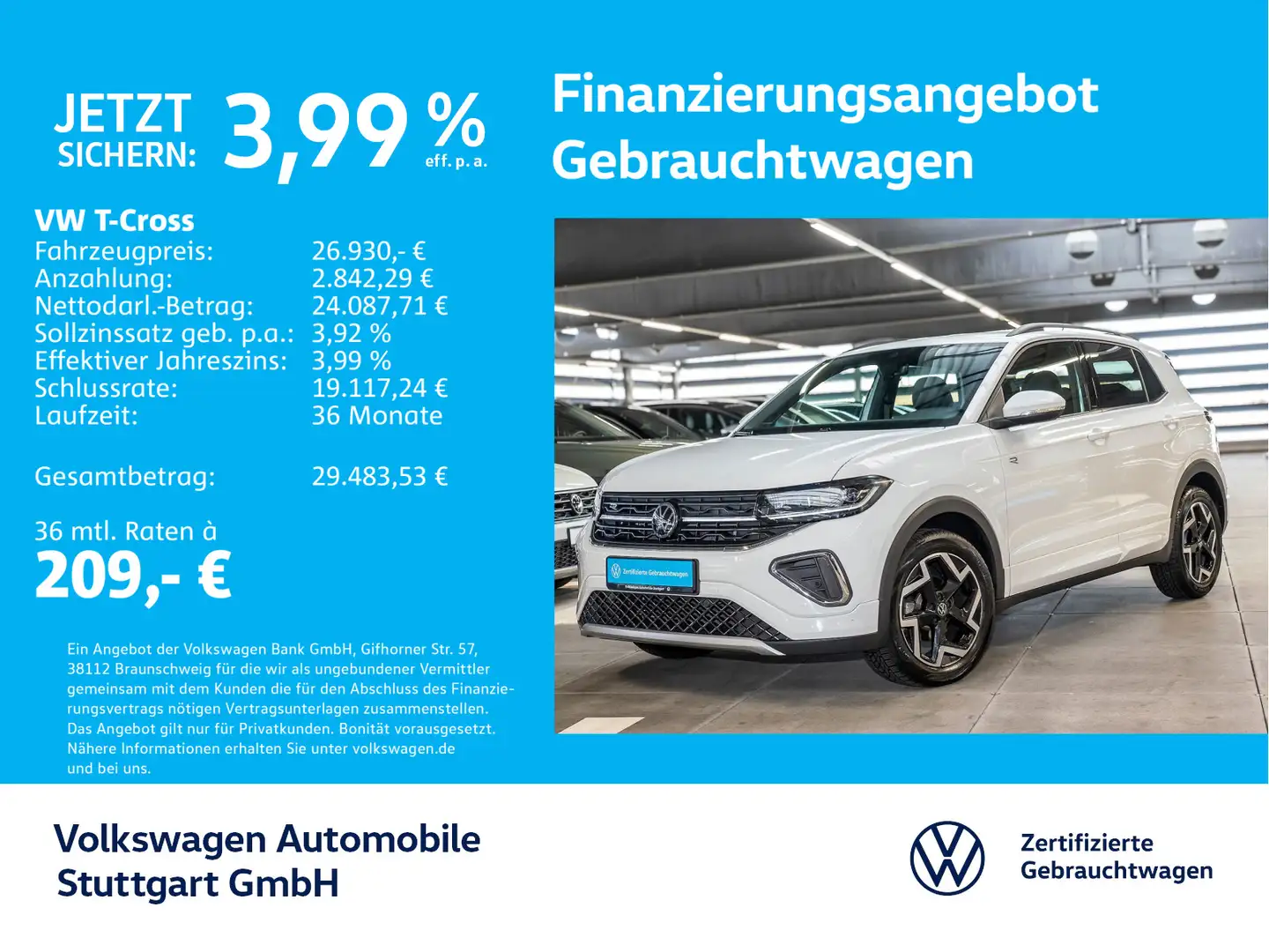 Volkswagen T-Cross R-Line 1.5 TSI DSG Navi AHK Kamera Weiß - 1