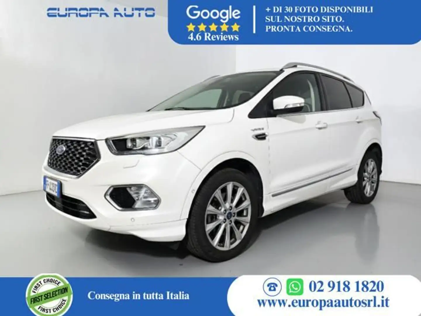 Ford Kuga 2.0 TDCI 150 CV S&S 4WD Powershift Vignale *TETTO* Blanc - 1