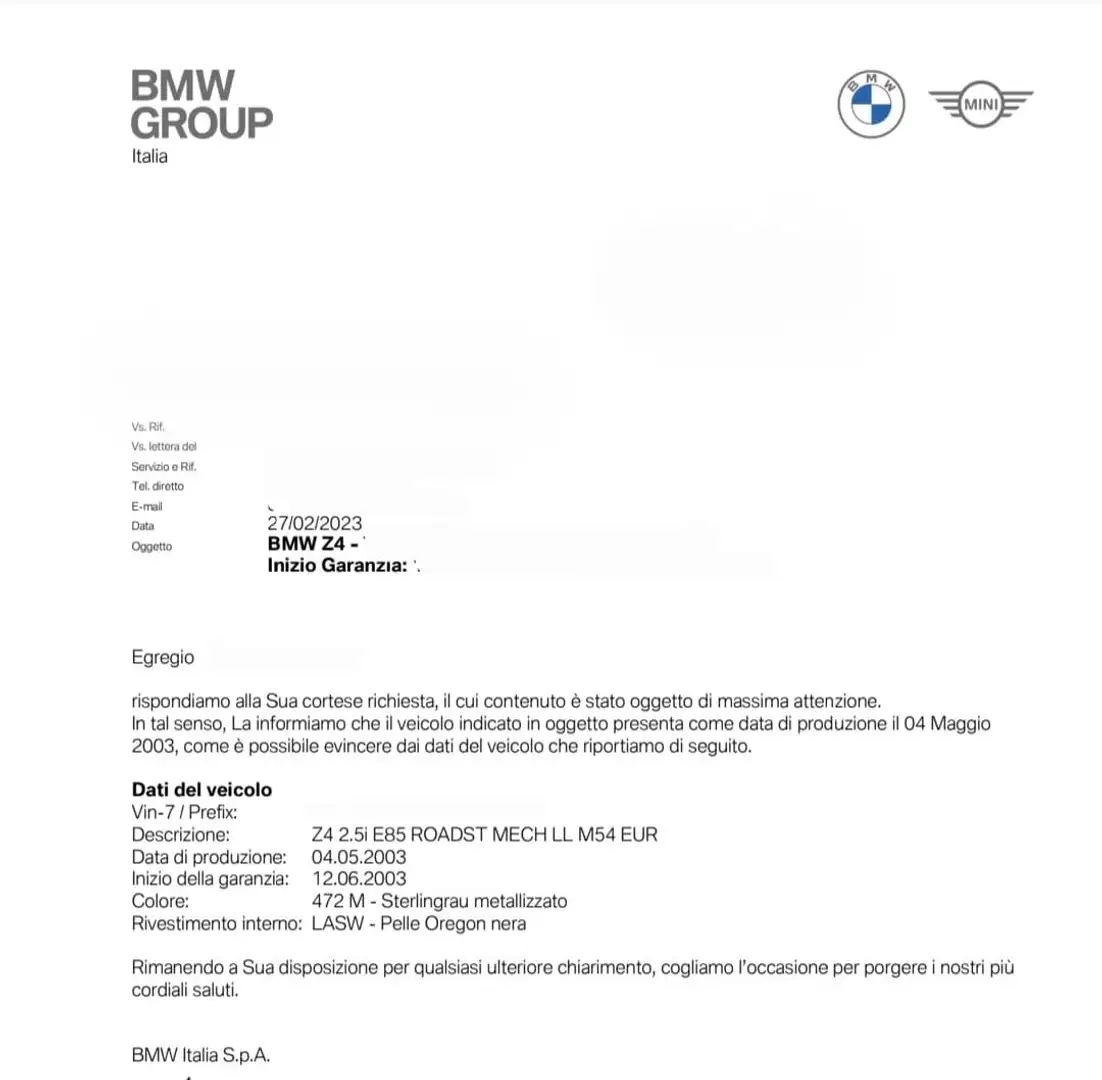 BMW Z4 Z4 Roadster 2.5i Grigio - 2