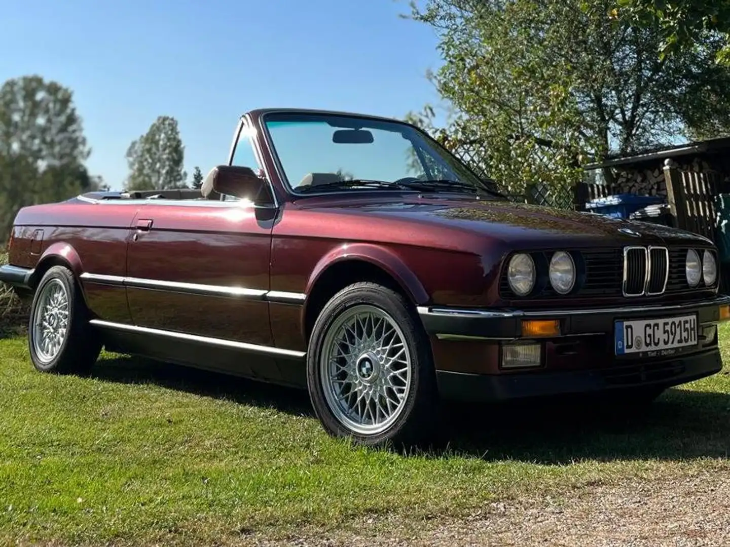 BMW 325 E30 VFL Cabrio Orig. Schaltgetr. Deutsch Historie Roşu - 1