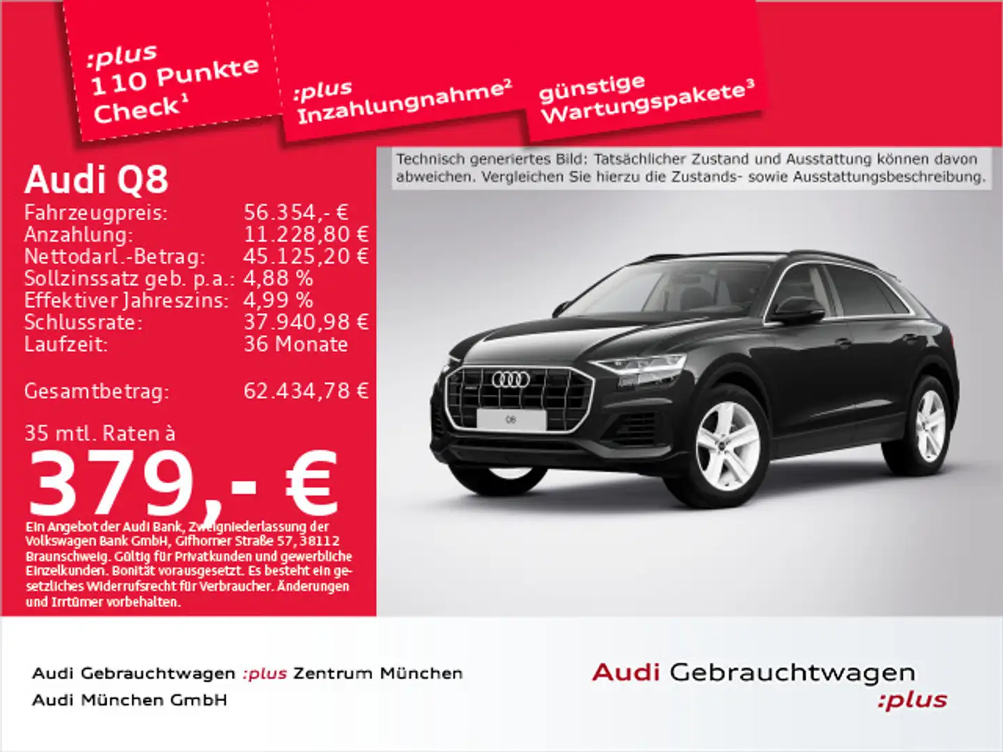 Audi Q8 55 TFSI qu. Luftfed/ACC/Virtual/Navi+ Schwarz - 1