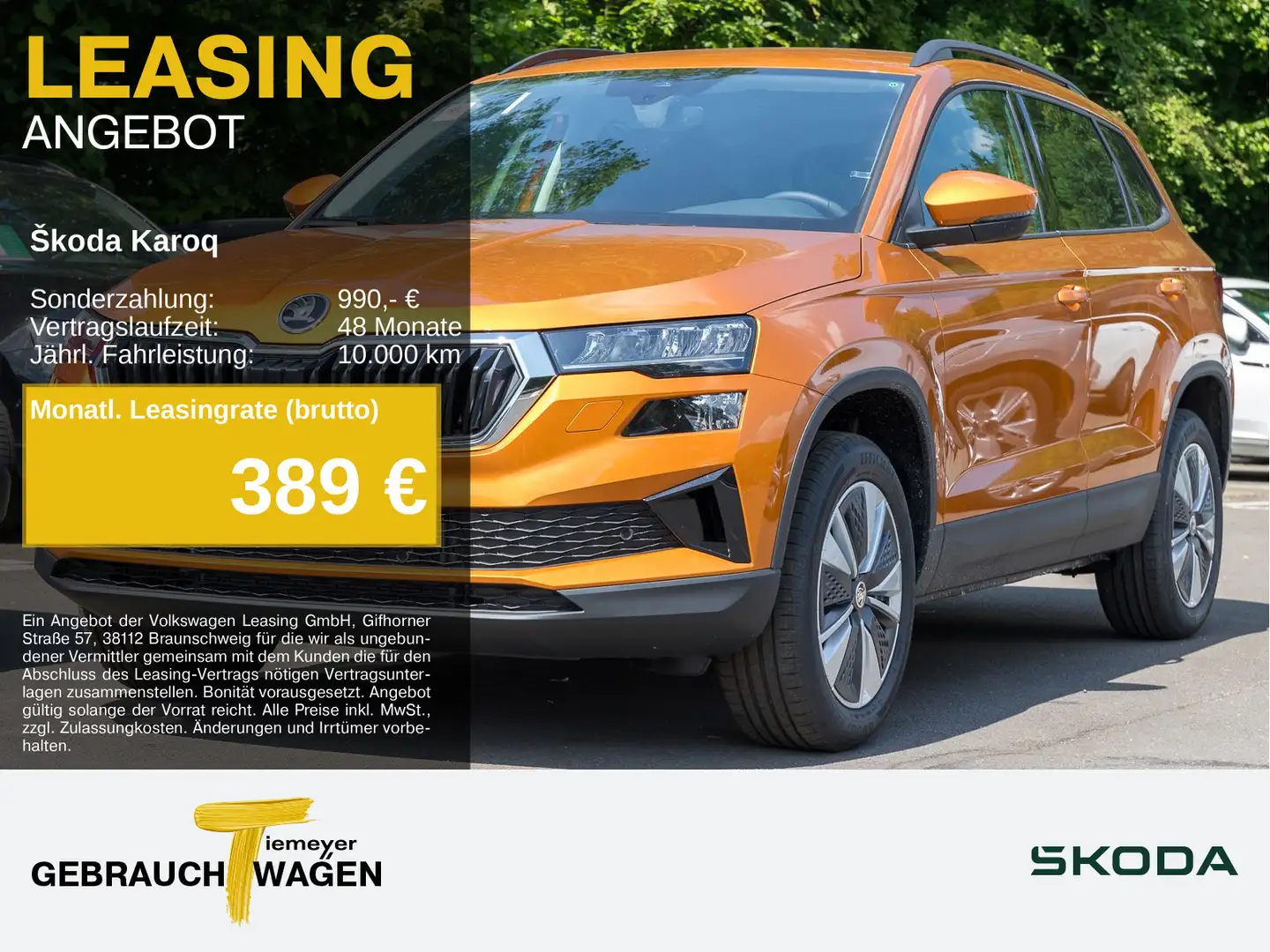 Skoda Karoq 1.5 TSI DSG Selection Navi LED Kamera Orange - 1