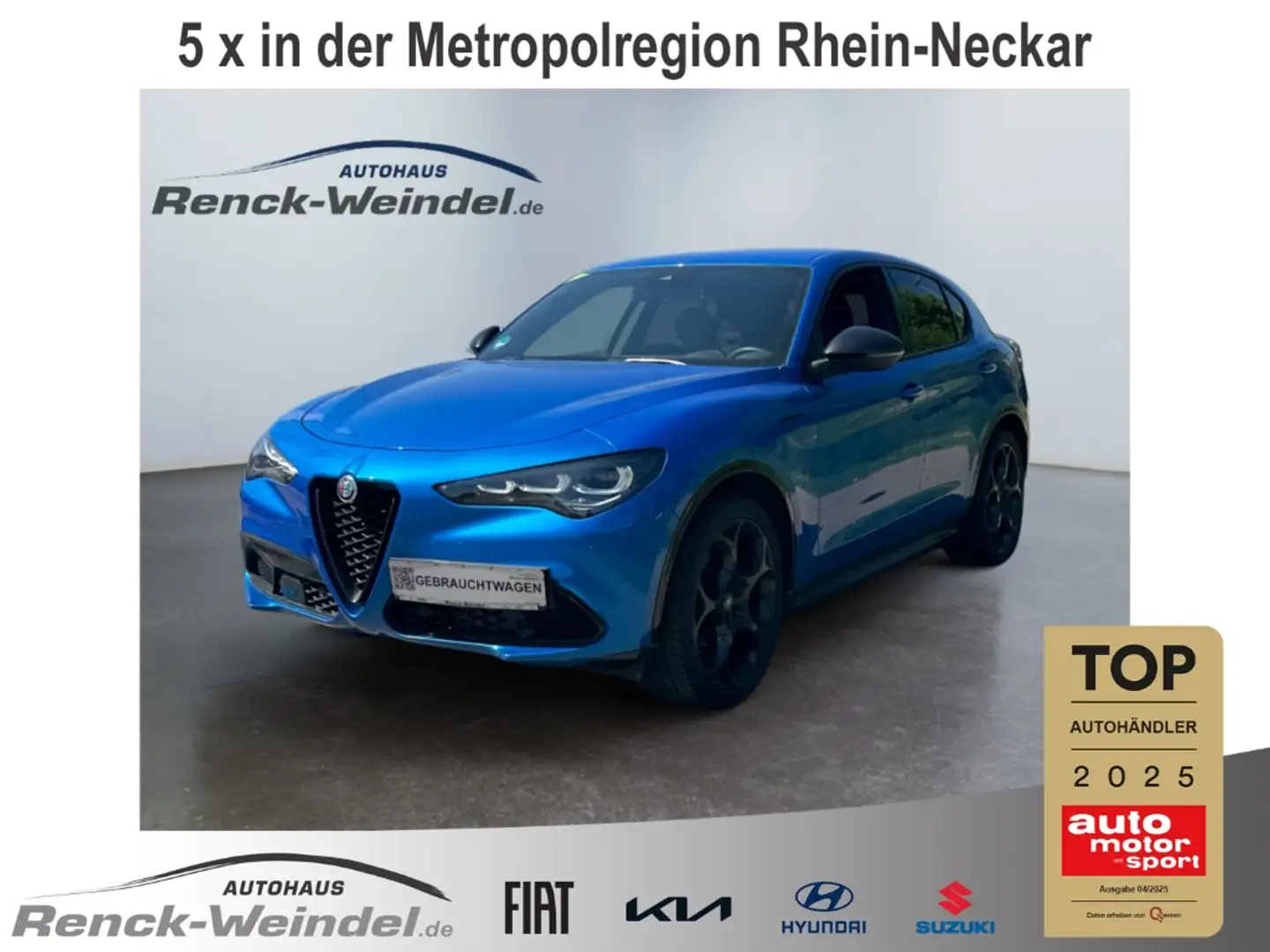 Alfa Romeo Stelvio Q4 Competizione 2.2 AD El. Fondsitzverst. Navi Led Blau - 1
