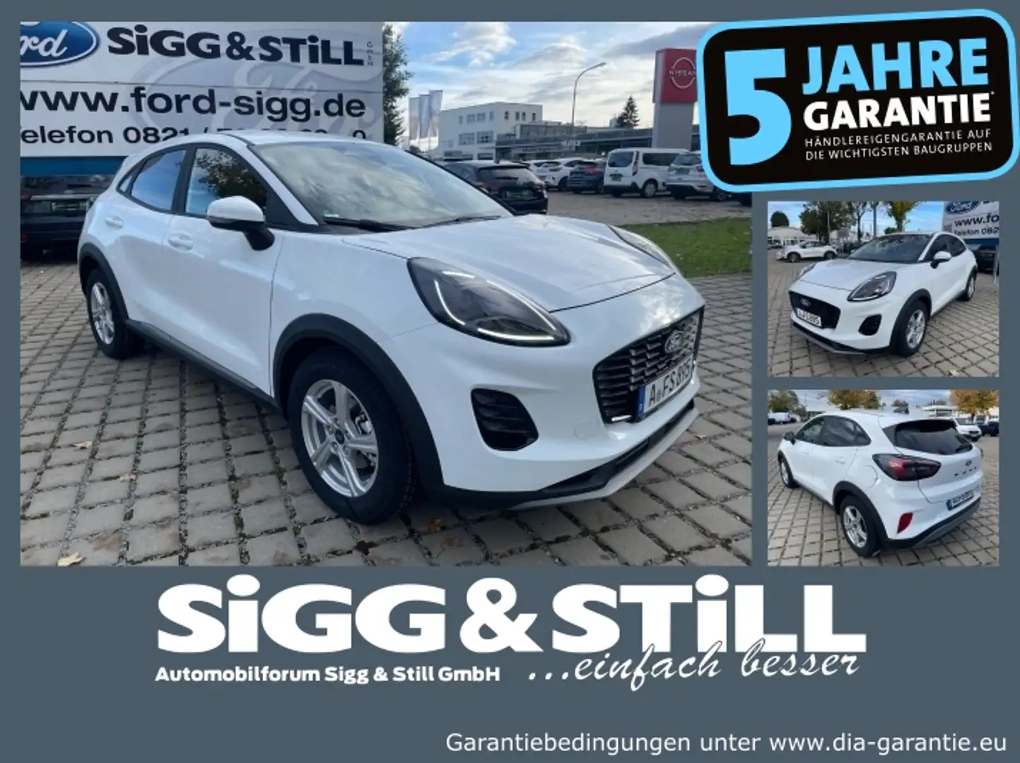 Ford Puma Titanium 1.0 MHEV NAVI*LED*SHZ*LHZ*CAM*KLIMAAUT Weiß - 1
