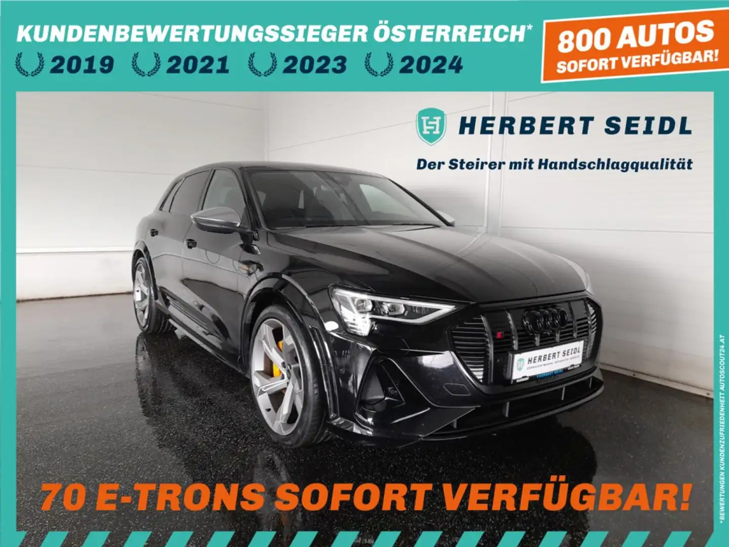 Audi e-tron S 95 QUATTRO S-LINE BLACK *NP: € 118.826,- / LEDER VALCONA MIT MEMORY / 22 ZOLL / MATRIX-LED / NACHTSICHTASSIST* Schwarz - 1