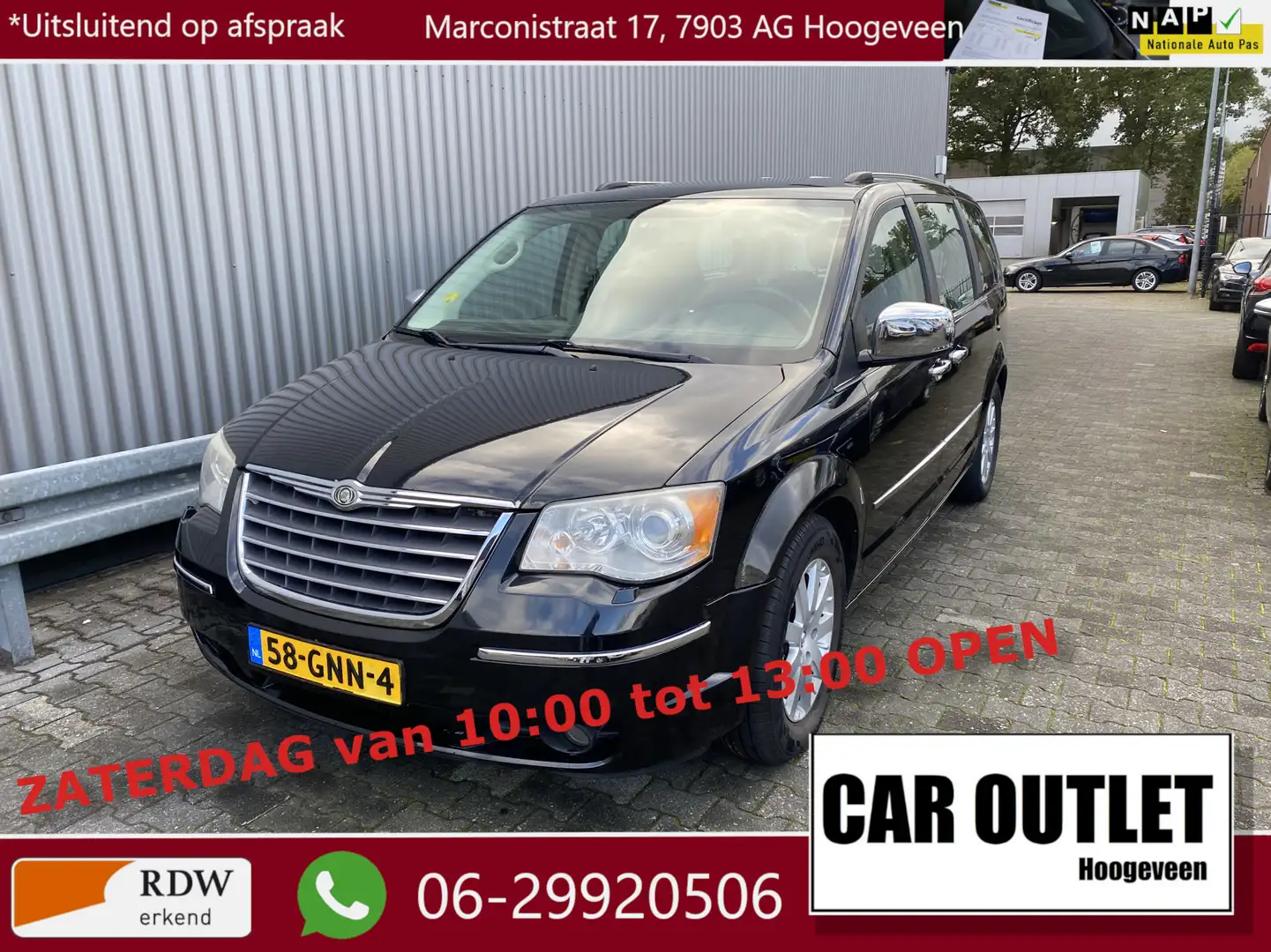 Chrysler Grand Voyager 3.8 V6 Limited AUTOMAAT, Leer, Clima, Navi, CC, PD Noir - 1