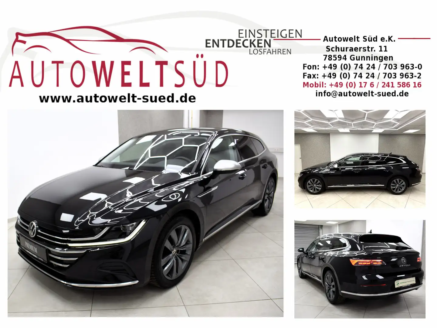 Volkswagen Arteon SB 2.0 TDI DSG Elegance Navi-Pro LED RCam AHK Noir - 1