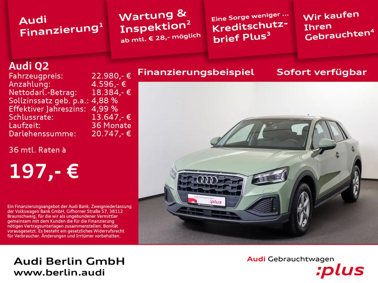 Audi Q2 30 TDI 6-Gang MATRIX RFK NAVI PANO SITZHZ DAB Verde - 1