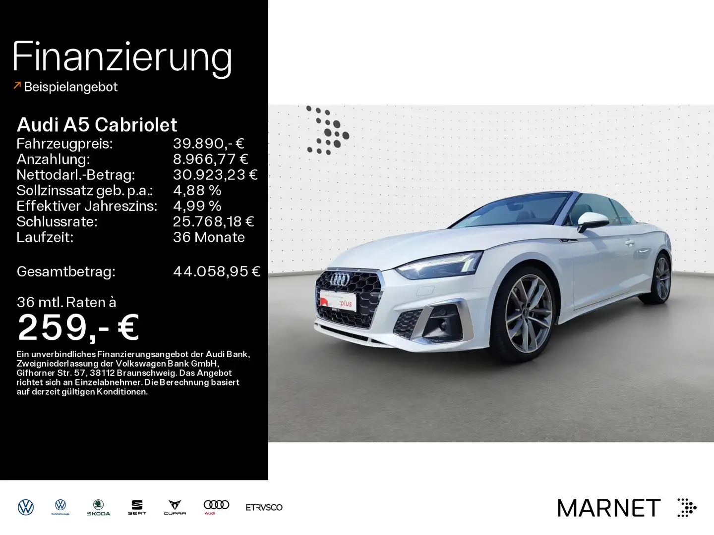 Audi A5 45 TFSI quattro S line*Navi*Matrix* Blanc - 1