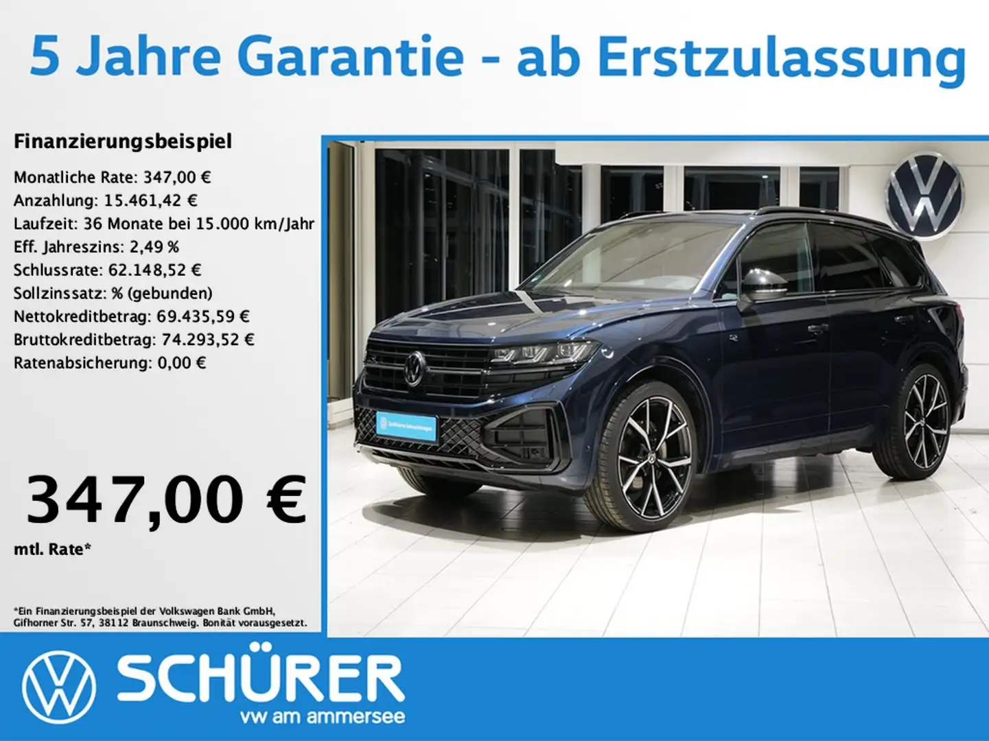 Volkswagen Touareg 3.0TDI R-Line Blackstyle NP:127.825 EUR Wanksta... Blau - 1