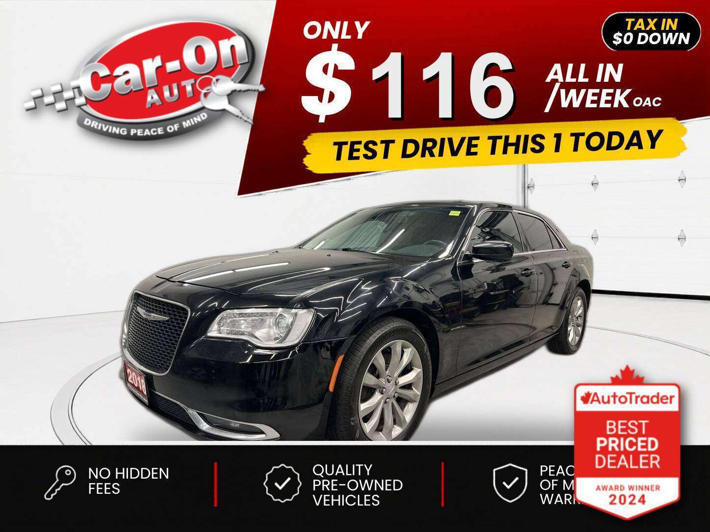 Black 2018 Chrysler 300 Sedan All-Wheel Drive Automatic