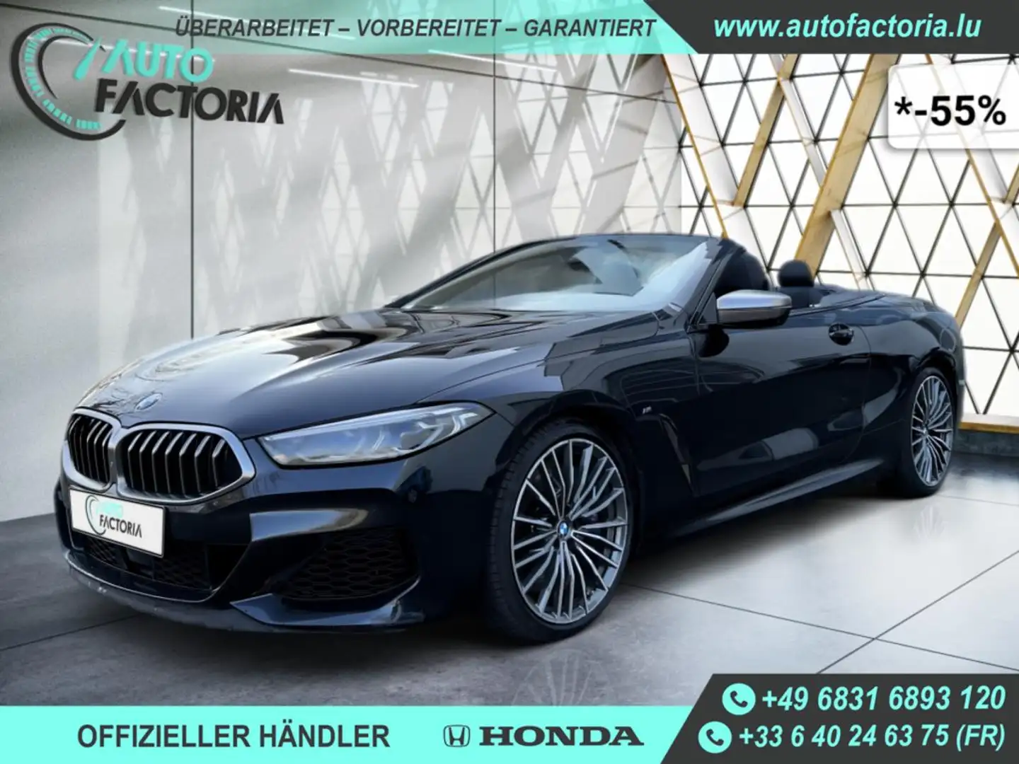 BMW M850 I Cabrio 530PS 8G 4X4+NAVI+LEDER+KAM+LASER -55% Nero - 1