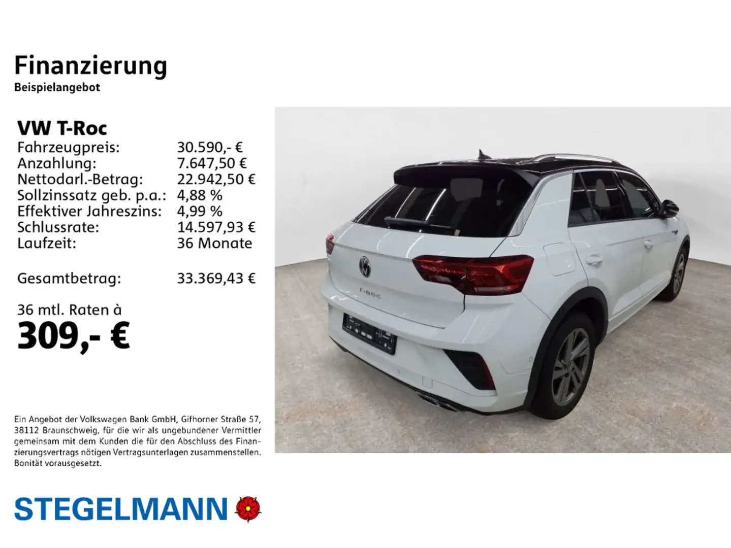 Volkswagen T-Roc 1.5 TSI DSG R-Line *LED*AHK*Navi*Kamera* Weiß - 2