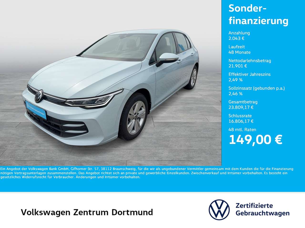 Volkswagen Golf 2025 — VIII 1.5 eTSI LIFE ACC HEAD-UP NAVI CARPLAY