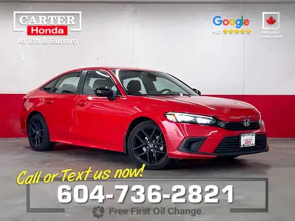 Red 2024 Honda Civic Sport FWD Sedan Front-Wheel Drive Continuously Variable Transmission