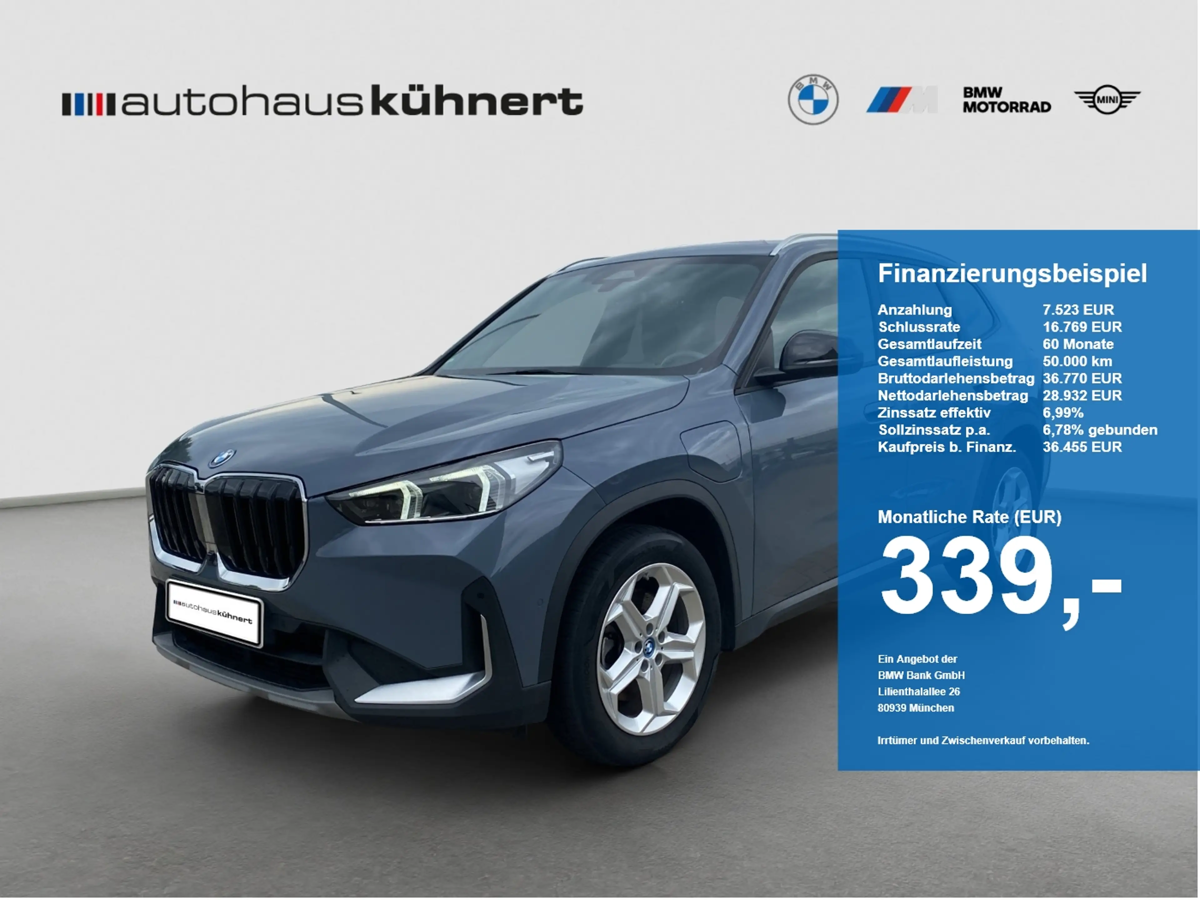 BMW X1 XDRIVE25E ACC LED SpurAss 360° AHK HUD HiFi