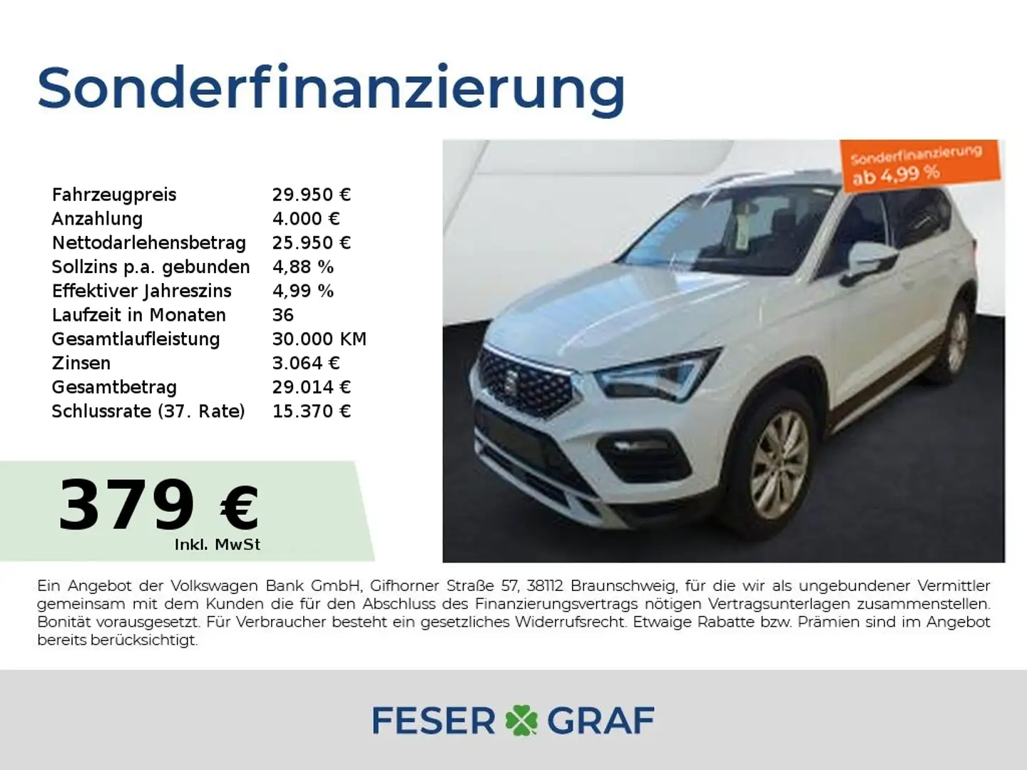 SEAT Ateca X-Perience 1.5 TSI 7-Gang-DSG - NAVI/LED/ Blanc - 1